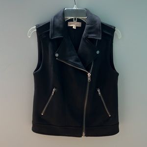 Faux Suede Moto Vest